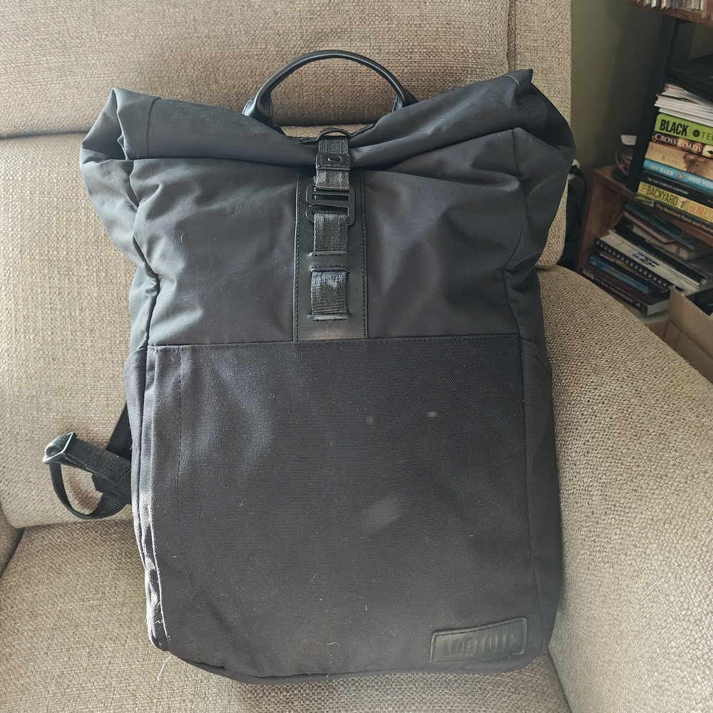 Loctote Onyx Backpack – Black | Anti-Theft Lockable Roll-Top Travel Backpack